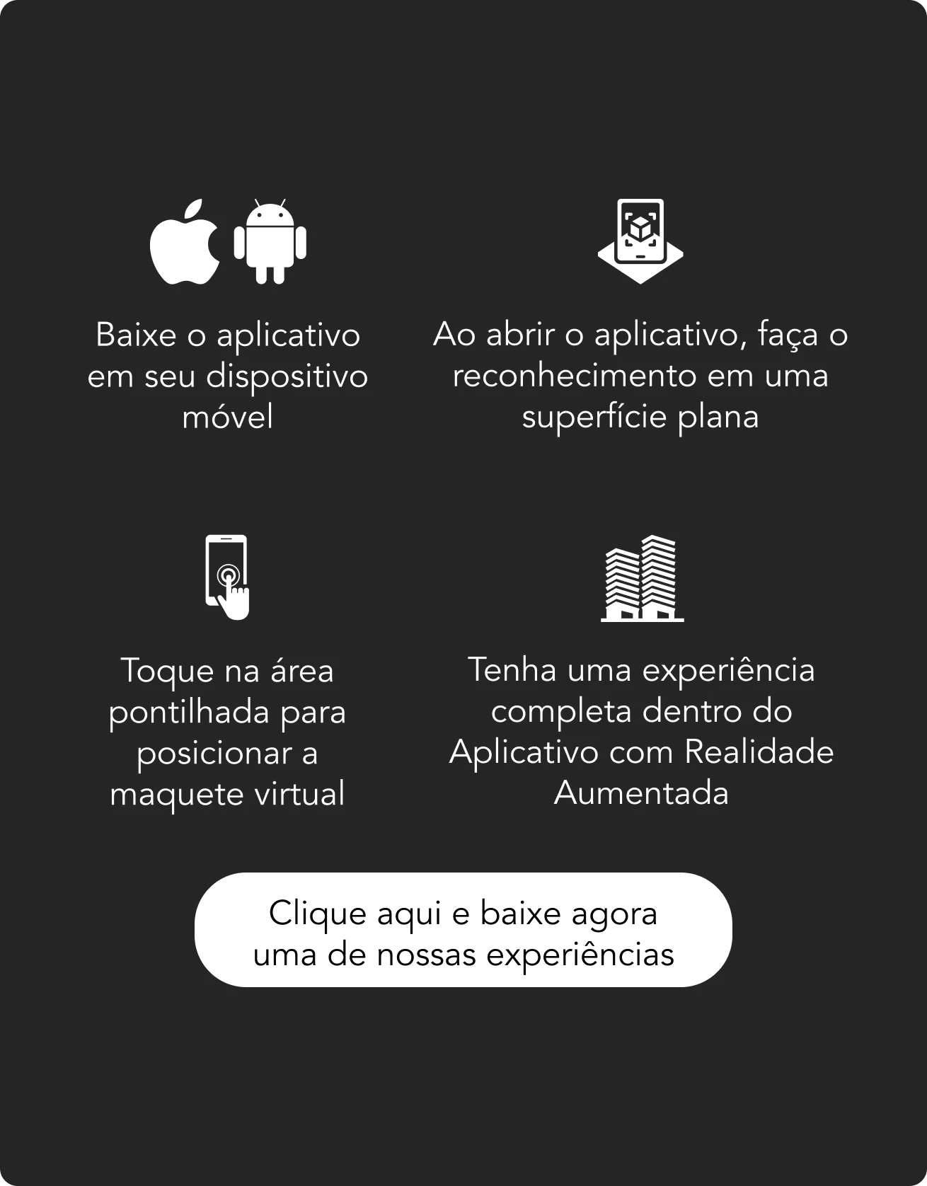 Instruções do Aplicativo com Realidade Aumentada